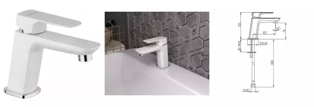 Смеситель для раковины «Paini» Nove 09BY205LMKM белый Смеситель для раковины «Paini» Nove 09BY205LMKM белый