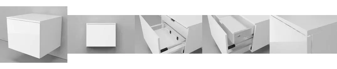 Тумба «Velvex» Unit 50 с 2 ящиками подвесная белая матовая