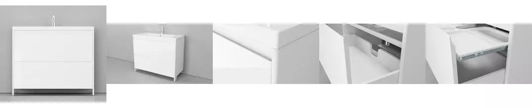 Тумба под раковину «Velvex» Klaufs 100 с 2 ящиками белая Тумба под раковину «Velvex» Klaufs 100 с 2 ящиками белая