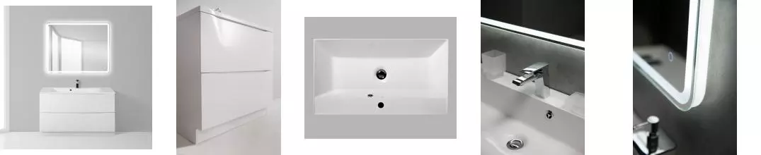 Мебель для ванной «Belbagno» Marino 90 Bianco Lucido