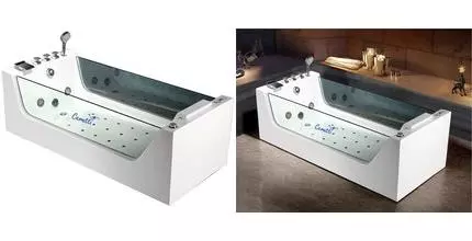 Гидромассажная ванна акриловая «Cerutti» C-453 80/180 с каркасом с сифоном белая