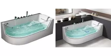Гидромассажная ванна акриловая «Cerutti» C-403R 170/80 с каркасом с сифоном белая правая
