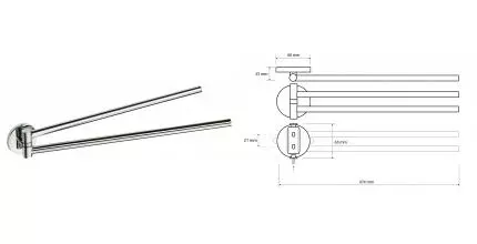 Полотенцедержатель «Bemeta» Alfa 102404101 на стену хром