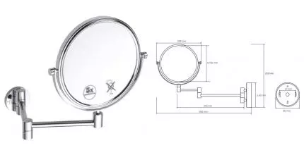 Косметическое зеркало «Bemeta» 112201518 на стену хром
