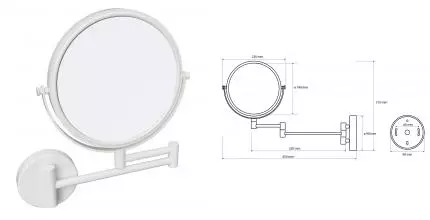 Косметическое зеркало «Bemeta» White 112201514 на стену белое