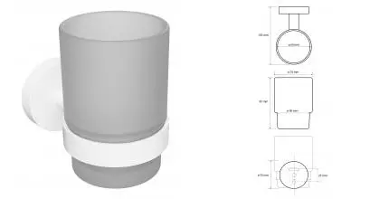 Стакан для зубных щёток «Bemeta» White 104110014 на стену белый