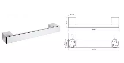 Поручень «Bemeta» Via 135007072 на стену хром Поручень «Bemeta» Via 135007072 на стену хром