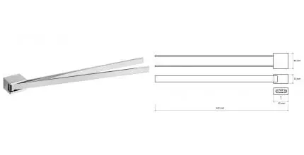 Полотенцедержатель «Bemeta» Via 135004102 на стену хром Полотенцедержатель «Bemeta» Via 135004102 на стену хром