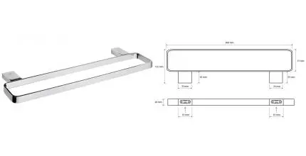 Полотенцедержатель «Bemeta» Via 135004082 на стену хром Полотенцедержатель «Bemeta» Via 135004082 на стену хром