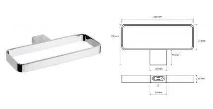 Полотенцедержатель «Bemeta» Via 135004062 на стену хром Полотенцедержатель «Bemeta» Via 135004062 на стену хром