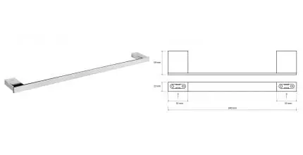 Полотенцедержатель «Bemeta» Via 135004042 на стену хром Полотенцедержатель «Bemeta» Via 135004042 на стену хром