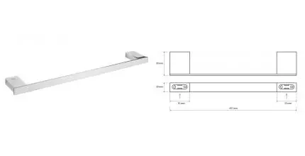 Полотенцедержатель «Bemeta» Via 135004022 на стену хром Полотенцедержатель «Bemeta» Via 135004022 на стену хром