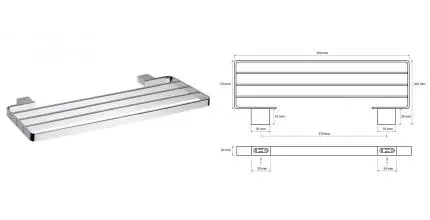 Полотенцедержатель с полкой «Bemeta» Via 135002182 на стену хром Полотенцедержатель с полкой «Bemeta» Via 135002182 на стену хром