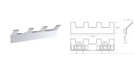 Планка с крючками «Bemeta» Solo 139105212 на стену хром Планка с крючками «Bemeta» Solo 139105212 на стену хром