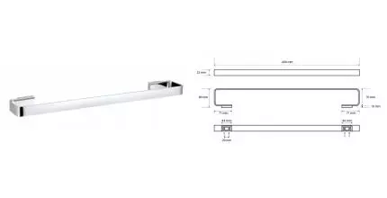 Полотенцедержатель «Bemeta» Solo 139104282 на стену хром