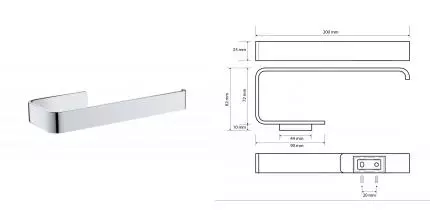 Полотенцедержатель «Bemeta» Solo 139104062 на стену хром