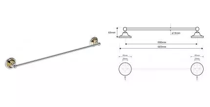 Полотенцедержатель «Bemeta» Retro 144204048 на стену хром/золото