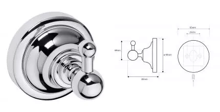Крючок «Bemeta» Retro 144306012 на стену хром