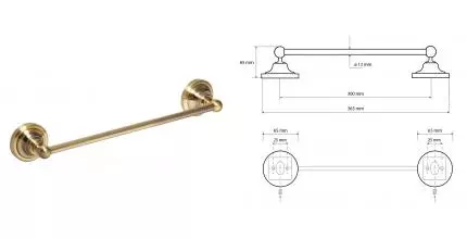 Полотенцедержатель «Bemeta» Retro 144104017 на стену бронза