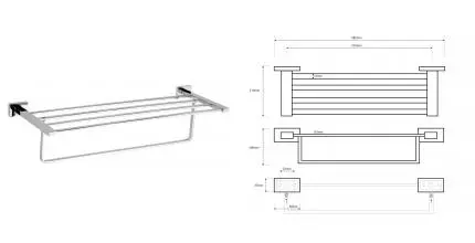 Полотенцедержатель с полкой «Bemeta» Plaza 118104122 на стену хром Полотенцедержатель с полкой «Bemeta» Plaza 118104122 на стену хром