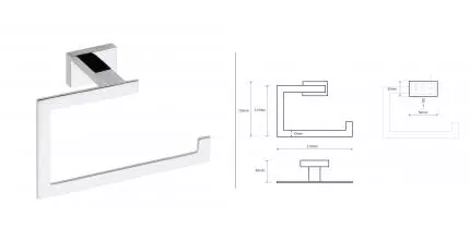 Полотенцедержатель «Bemeta» Plaza 118104062 на стену хром Полотенцедержатель «Bemeta» Plaza 118104062 на стену хром