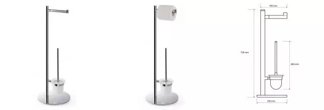 Стойка с аксессуарами «Bemeta» Omega 104836012 напольная хром Стойка с аксессуарами «Bemeta» Omega 104836012 напольная хром
