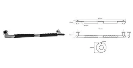 Поручень «Bemeta» Omega 104507681 на стену хром/чёрный