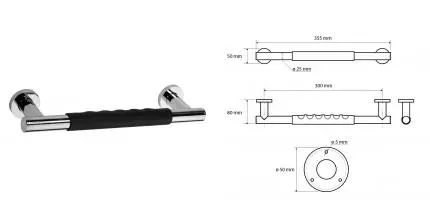 Поручень «Bemeta» Omega 104507661 на стену хром/чёрный