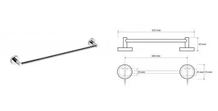 Полотенцедержатель «Bemeta» Omega 104204042 на стену хром