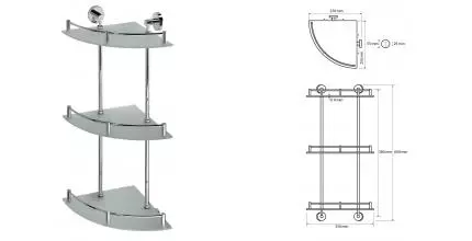Угловая полка в ванну «Bemeta» Omega 104202152 на стену хром
