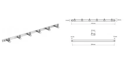 Планка с крючками «Bemeta» Neo 104606115 на стену хром