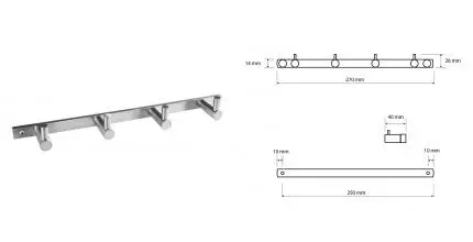 Планка с крючками «Bemeta» Neo 104606105 на стену хром