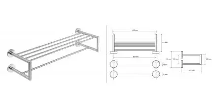 Полотенцедержатель с полкой «Bemeta» Neo 104205105 на стену хром