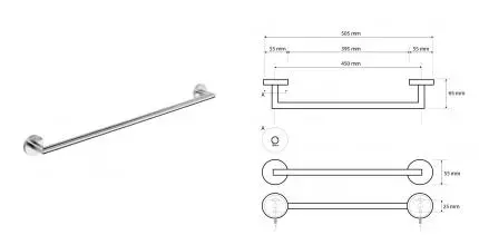Полотенцедержатель «Bemeta» Neo 104204125 на стену хром