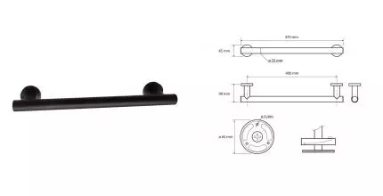 Поручень «Bemeta» Dark 104307770 на стену чёрный