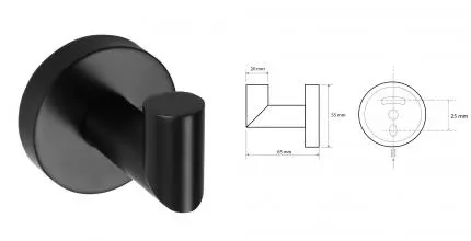 Крючок «Bemeta» Dark 104206020 на стену чёрный Крючок «Bemeta» Dark 104206020 на стену чёрный