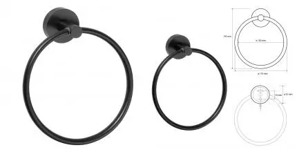 Полотенцедержатель «Bemeta» Dark 104204060 на стену чёрный