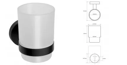 Стакан для зубных щёток «Bemeta» Dark 104110010 на стену чёрный