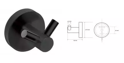 Крючок «Bemeta» Dark 104106030 на стену чёрный Крючок «Bemeta» Dark 104106030 на стену чёрный