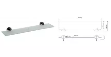 Полка в ванну «Bemeta» Dark 104102040 на стену чёрная