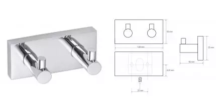 Планка с крючками «Bemeta» Beta 132405202 на стену хром