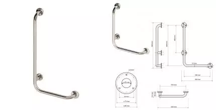 Поручень «Bemeta» Help 301112072 на стену хром Поручень «Bemeta» Help 301112072 на стену хром