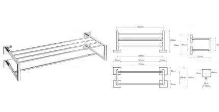 Полотенцедержатель с полкой «Bemeta» Beta 132205102 на стену хром