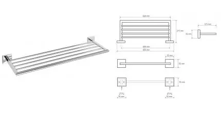 Полотенцедержатель с полкой «Bemeta» Beta 132205082 на стену хром