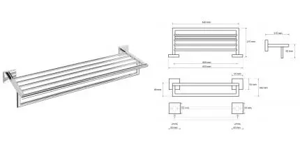 Полотенцедержатель с полкой «Bemeta» Beta 132205072 на стену хром