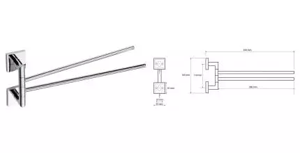 Полотенцедержатель двойной поворотный «Bemeta» Beta 132204102 на стену хром Полотенцедержатель двойной поворотный «Bemeta» Beta 132204102 на стену хром