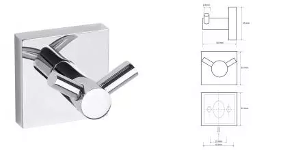 Двойной крючок «Bemeta» Beta 132106032 на стену хром