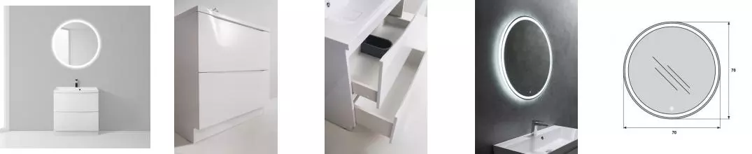 Мебель для ванной «Belbagno» Marino 60 Bianco Lucido Мебель для ванной «Belbagno» Marino 60 Bianco Lucido