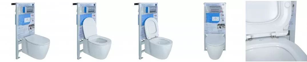 Комплект инсталляция с унитазом, крышкой и кнопкой смыва «Ideal Standard» Connect E212701 безободковый белый/хром Комплект инсталляция с унитазом, крышкой и кнопкой смыва «Ideal Standard» Connect E212701 безободковый белый/хром