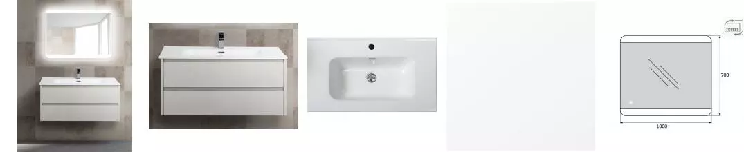 Мебель для ванной подвесная «Belbagno» Kraft 100 Bianco Opaco